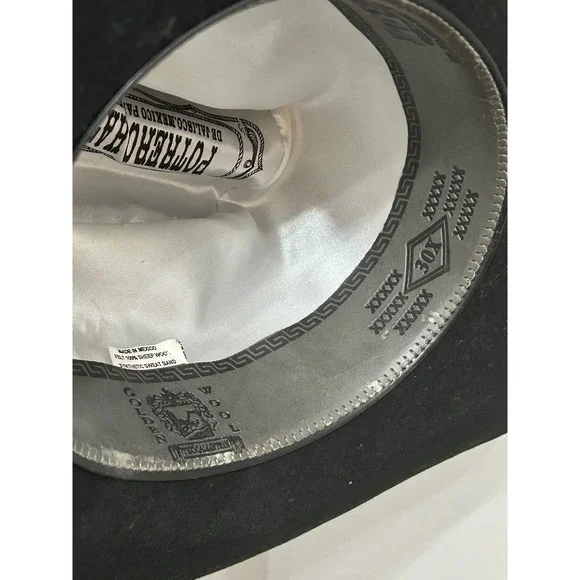 Potrero Hats 30X Black Wool Felt Cowboy Tejana Vaquero Norteño Jalisco Mexico 7